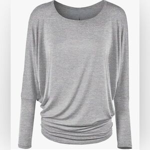 Flowy and Comfort Draped Long Sleeve Batwing Dolman -h.grey